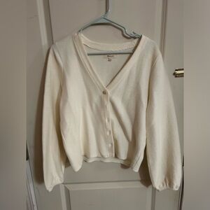 Madewell Cream Button-Up Cardigan